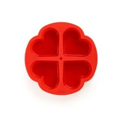 Lekue Moule à Gâteau Cœur 4 Parts Cake Portion Silicone