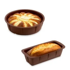 Lot De 2 Flexi'Moules En Silicone - 1 Cake 24 Cm Et 1 Rond 24 Cm