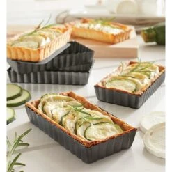 Set De 4 Moules à Tartelettes Avec Fonds Amovibles -Boutique De Buyer 541084 2 4 Set de 4 moules a tartelettes avec fonds amovibles Mathon