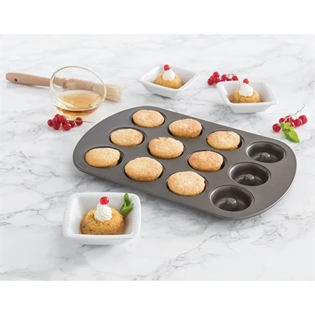 Plaque 12 Mini Savarins En Acier RevĂŞtu 26,5 Cm