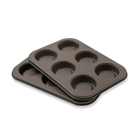 Set 2 Plaques De 6 Tartelettes Acier Revêtu – Image 2