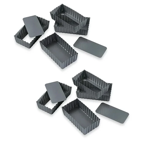 Lot De 8 Moules à Tartelettes à Fond Amovibles 1 Lot De 8 Moules à Tartelettes à Fond Amovibles