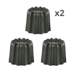 Patisse Lot De 6 Moules à Canelés En Aluminium Anti-adhésif 5,5 Cm