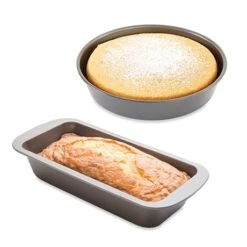 Lot Moule à Manqué Rond 23 Cm Et Moule à Cake 25 Cm Acier Revêtement Antiadhérent