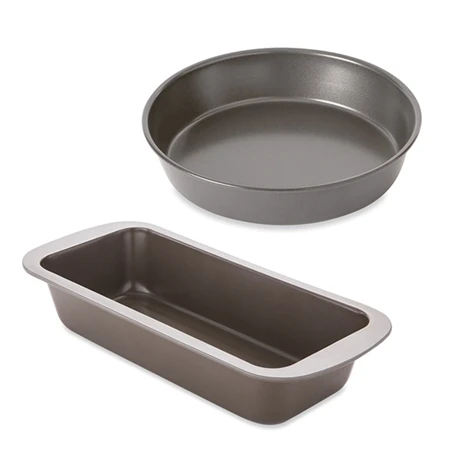 Lot Moule à Manqué Rond 23 Cm Et Moule à Cake 25 Cm Acier Revêtement Antiadhérent – Image 2