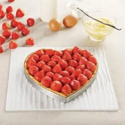 De Buyer Cercle à Tarte Perforé Cœur 22 Cm