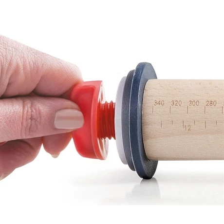 Rouleau à Pâtisserie En Hêtre Avec Anneaux – Image 3