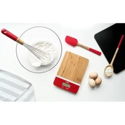 Alternative view of Balance De Cuisine Bambou Rouge Rectangulaire