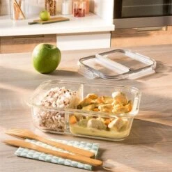 Boîte En Verre Borosilicate 2 Compartiments 950 Ml