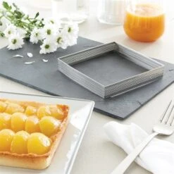 Lot 2 Cercles à Tarte Perforés En Inox Carré 12 Cm -Boutique De Buyer 87948 2 3 Lot 2 cercles a tarte perfores en inox carre 12 cm Mathon