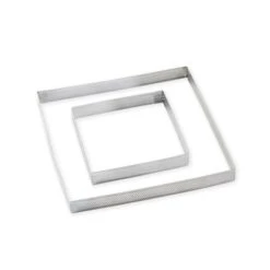 Lot De 2 Cercles à Tarte Perforés En Inox Carré 12 Et 20 Cm